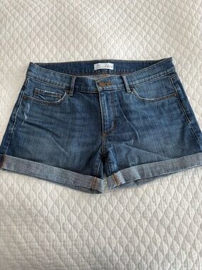 LOFT Medium Blue Rolled-Hem Denim Shorts